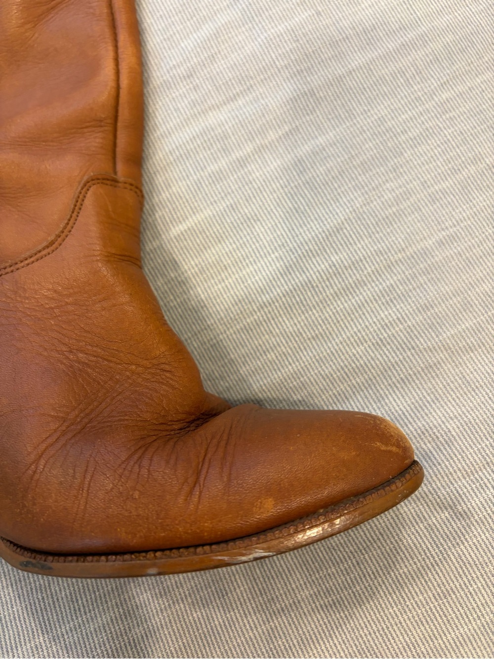 Frye Women's Tan Leather Pointed-Toe Heeled Boots - Picture 7 of 9